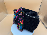 Luxury Black Tweed Tote Bag with Briefcase Style & Bag Organizer