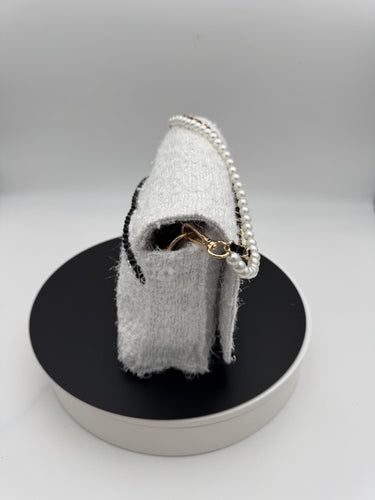 July 26 Luxury White Tweed Mini Handbag