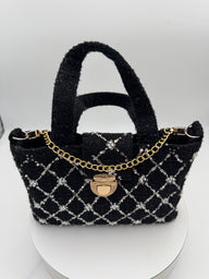 Mini Tote Handbag All over Embroidered